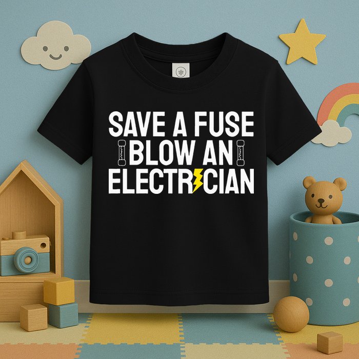 Funny Save A Fuse Blow An Electrician Toddler T-Shirt