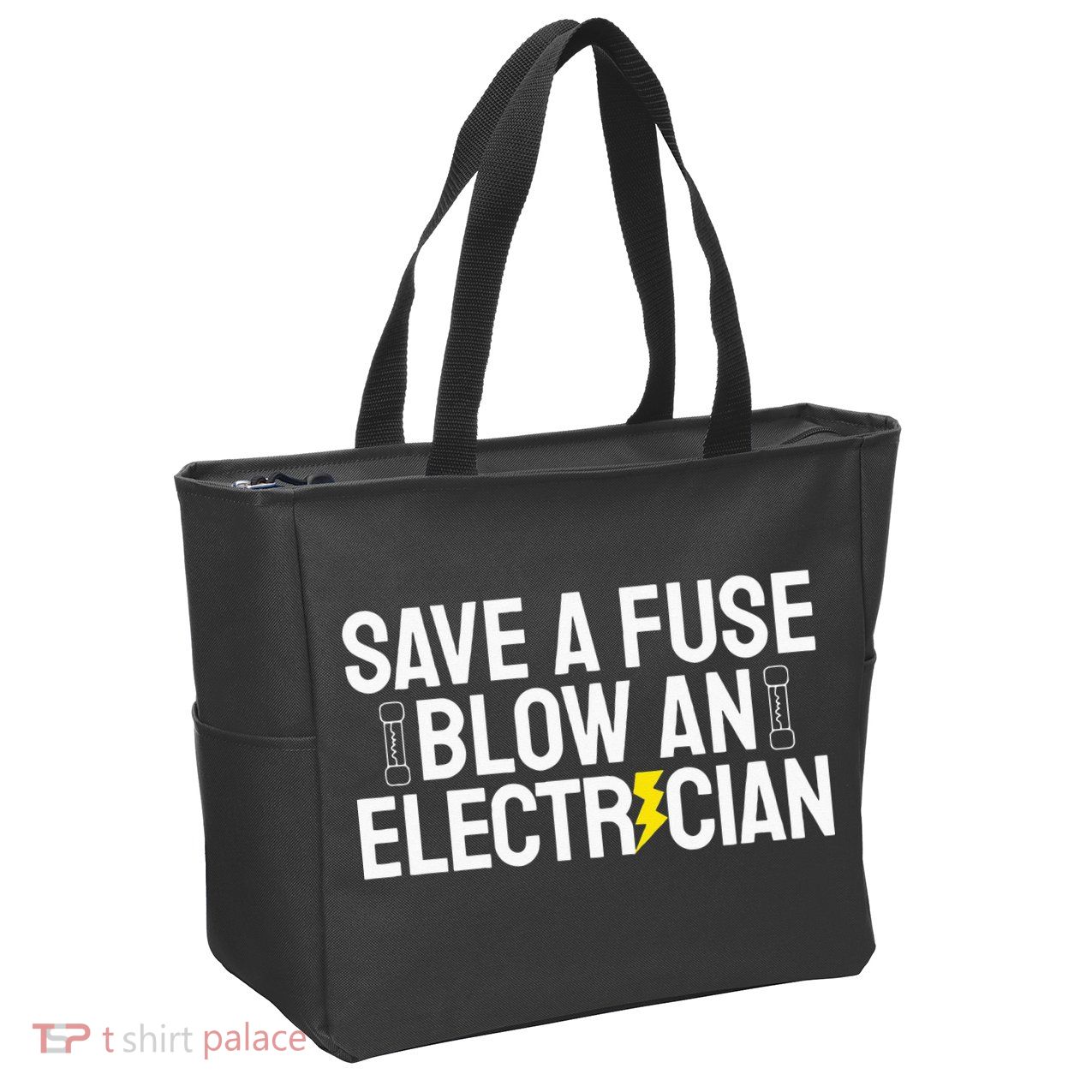 Funny Save A Fuse Blow An Electrician Zip Tote Bag