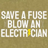 Funny Save A Fuse Blow An Electrician Garment-Dyed Women's Muscle Tee