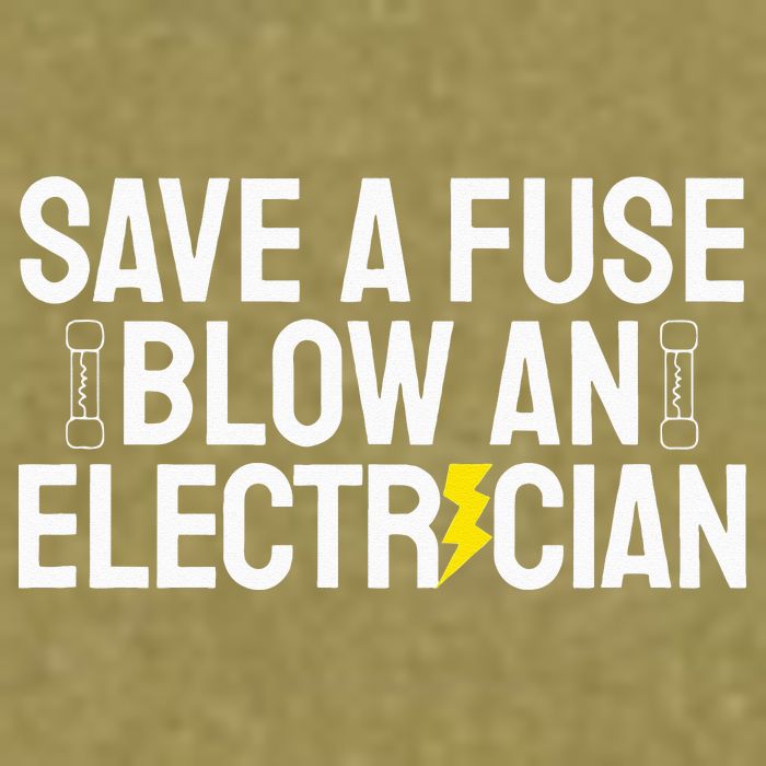 Funny Save A Fuse Blow An Electrician Garment-Dyed Women's Muscle Tee