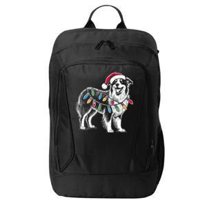 Funny Santa Australian Shepherd Christmas Lights Dog Lover Gift City Backpack