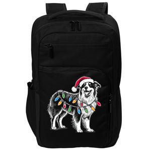 Funny Santa Australian Shepherd Christmas Lights Dog Lover Gift Impact Tech Backpack