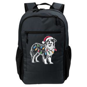 Funny Santa Australian Shepherd Christmas Lights Dog Lover Gift Daily Commute Backpack