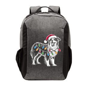 Funny Santa Australian Shepherd Christmas Lights Dog Lover Gift Vector Backpack