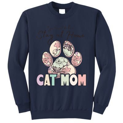 Funny Stay At Home Cat Mom Sweatshirt