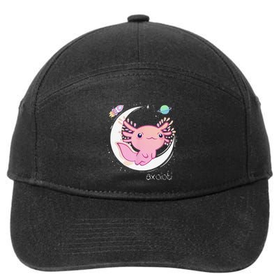 Funny Space Axolotl Kawaii Pastel Goth Japan Anime Comic 7-Panel Snapback Hat