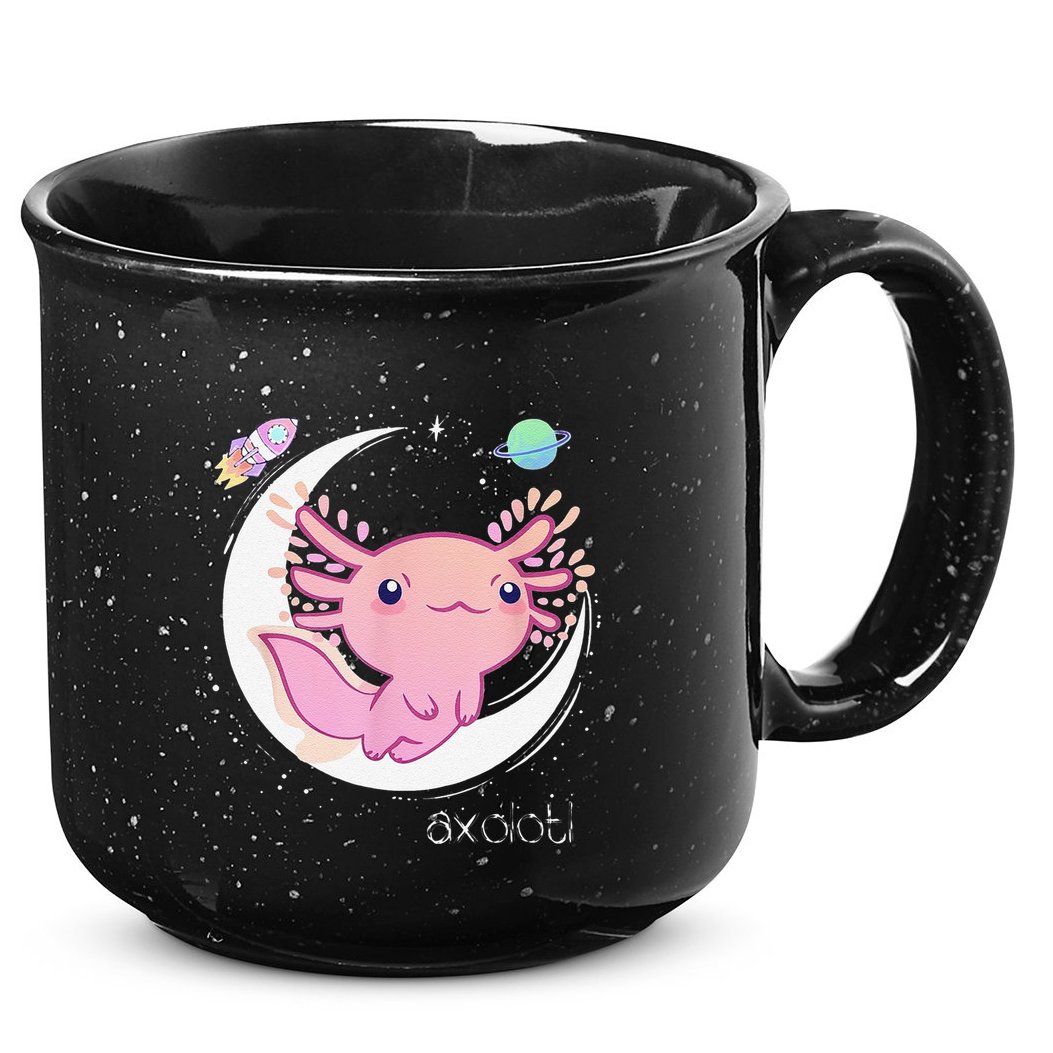 Funny Space Axolotl Kawaii Pastel Goth Japan Anime Comic 15oz Campfire Ceramic Mug