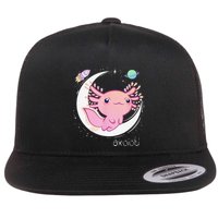 Funny Space Axolotl Kawaii Pastel Goth Japan Anime Comic Flat Bill Trucker Hat