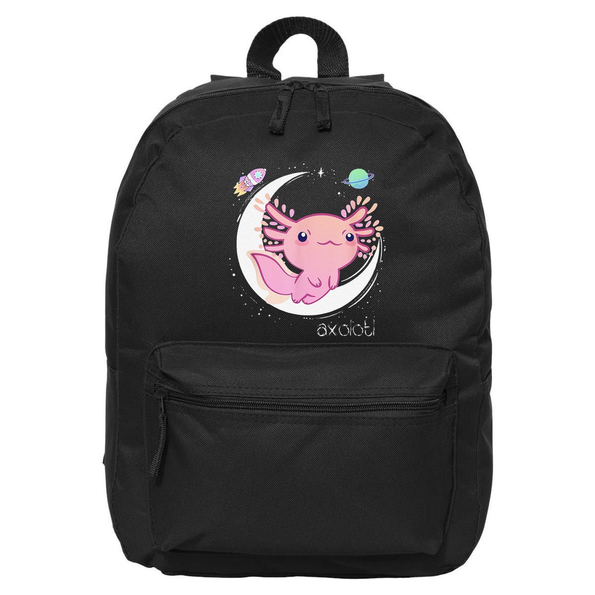 Funny Space Axolotl Kawaii Pastel Goth Japan Anime Comic 16 in Basic Backpack