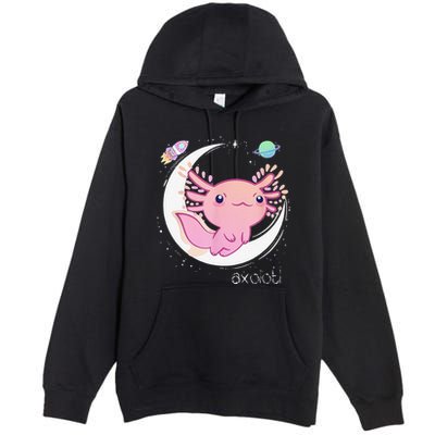 Funny Space Axolotl Kawaii Pastel Goth Japan Anime Comic Premium Pullover Hoodie