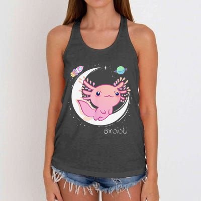 Funny Space Axolotl Kawaii Pastel Goth Japan Anime Comic Women's Knotted Racerback Tank