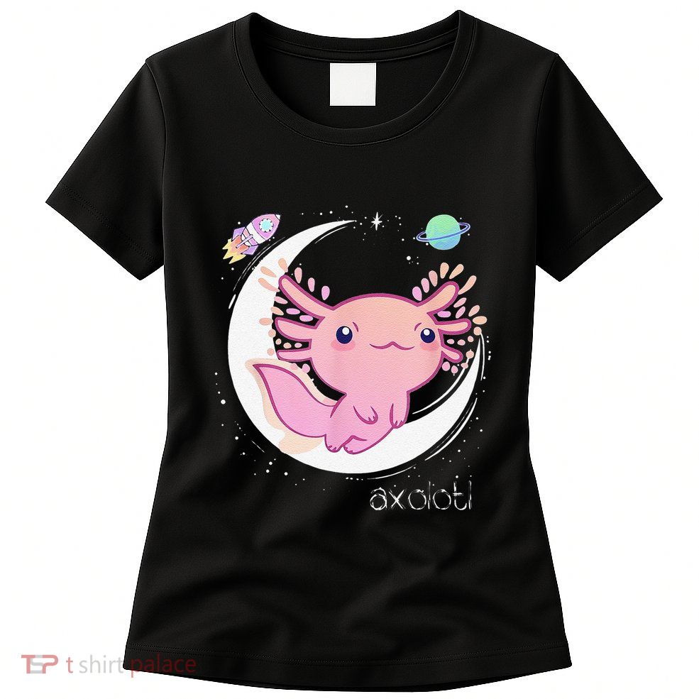 Funny Space Axolotl Kawaii Pastel Goth Japan Anime Comic Womens T-Shirt