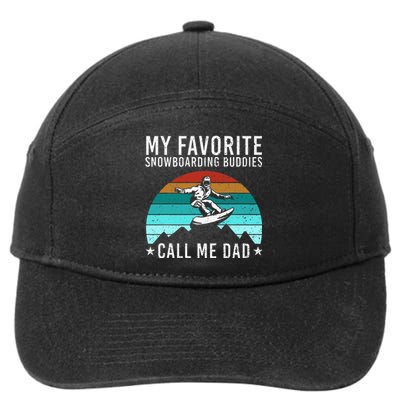 Funny Snowboarding Art Dad Father Snowboard Snowboarder 7-Panel Snapback Hat