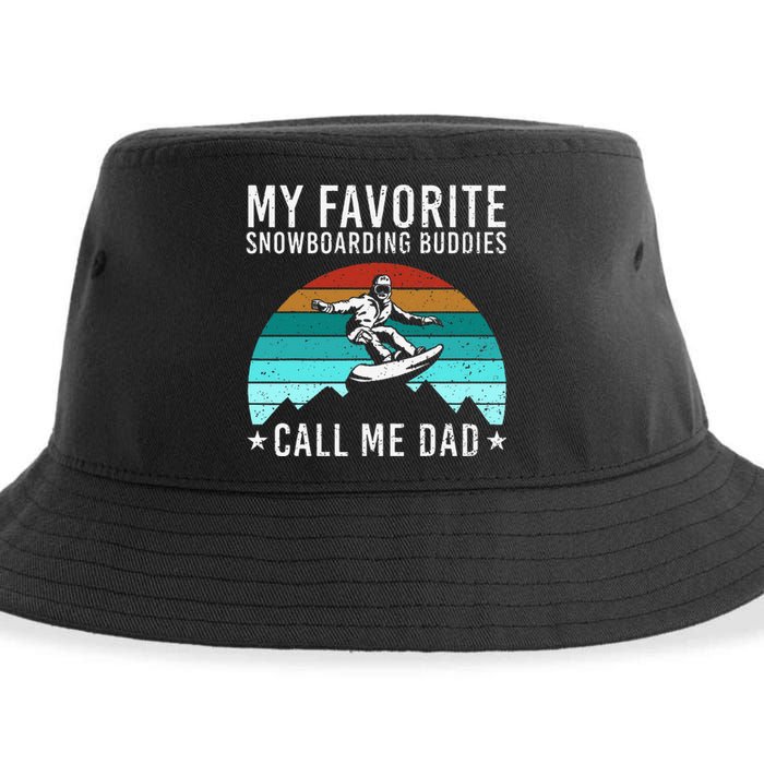 Funny Snowboarding Art Dad Father Snowboarder Sustainable Bucket Hat