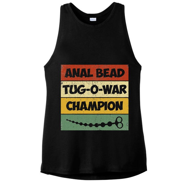 Funny Sayings Anal Bead Tug O War Champion Ladies PosiCharge Tri-Blend Wicking Tank