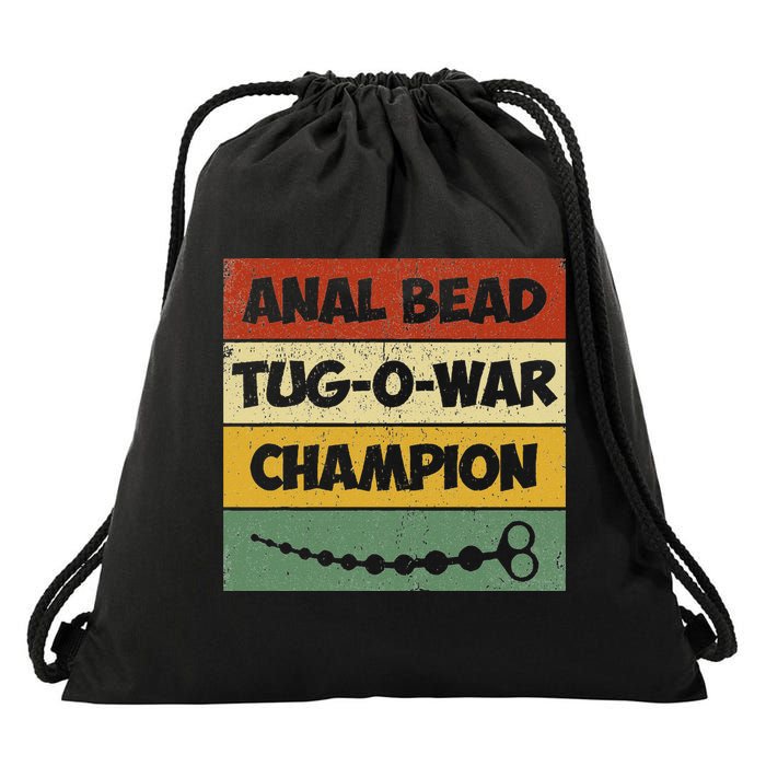 Funny Sayings Anal Bead Tug O War Champion Drawstring Bag