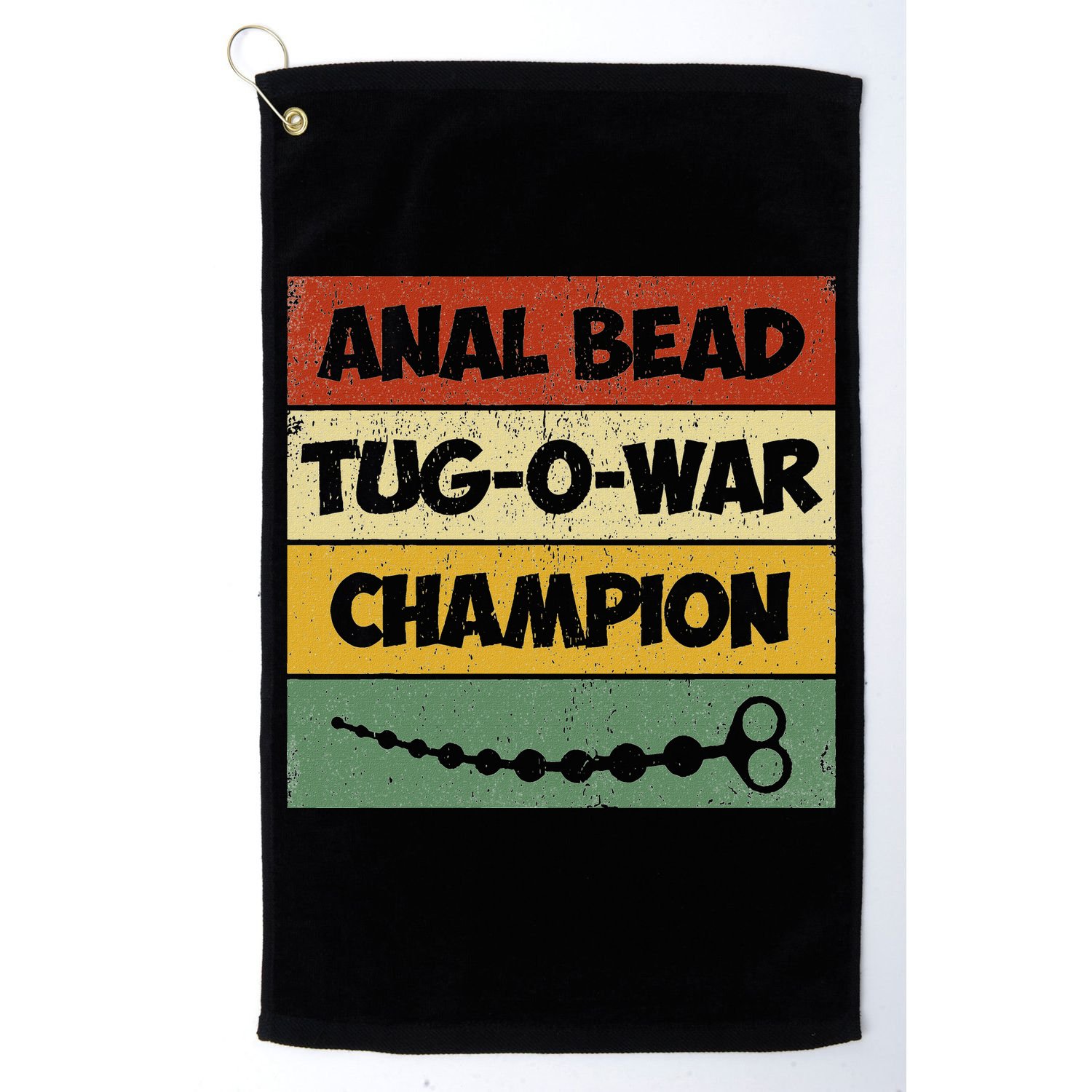 Funny Sayings Anal Bead Tug O War Champion Golf Towel