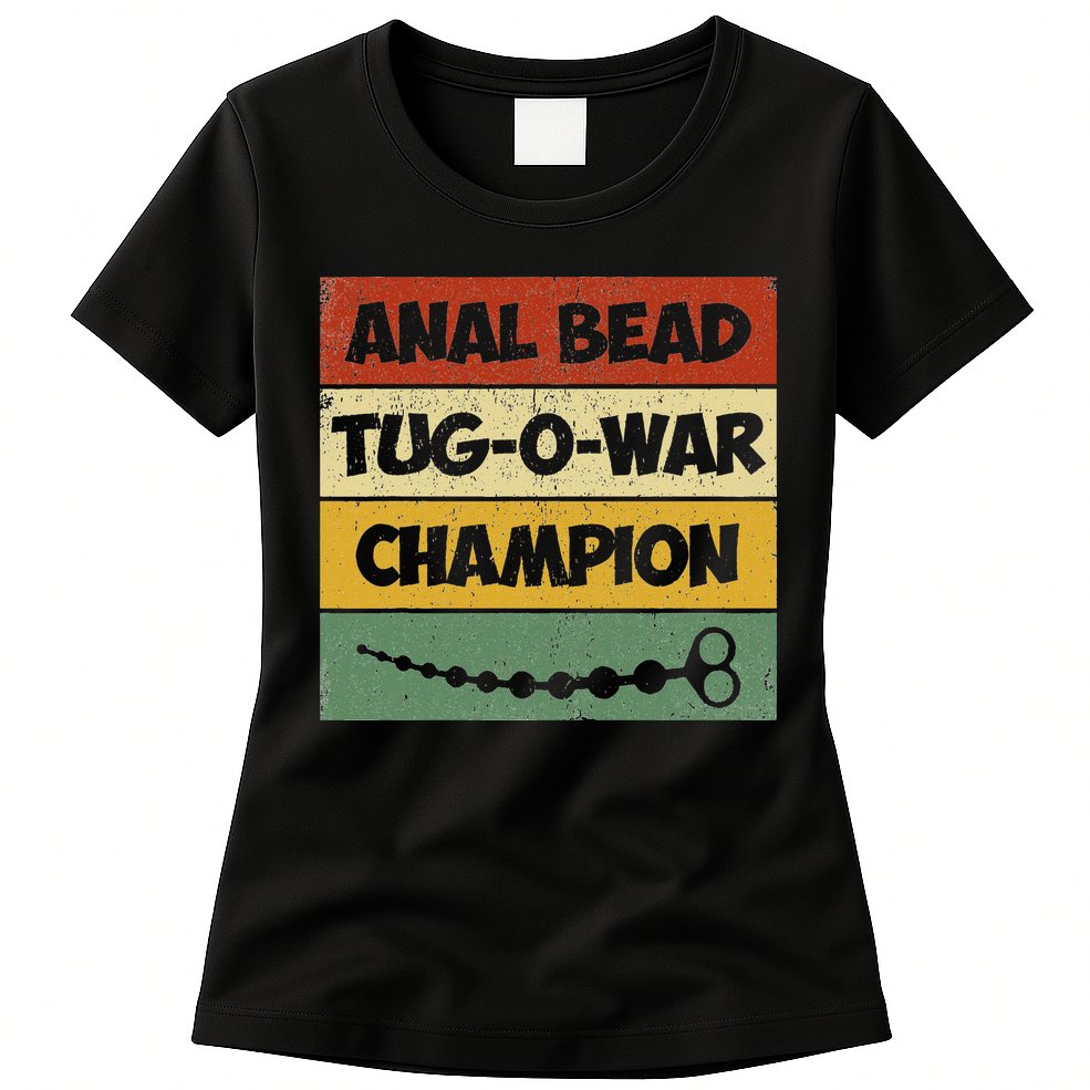 Funny Sayings Anal Bead Tug O War Champion Womens T-Shirt