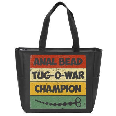 Funny Sayings Anal Bead Tug O War Champion Zip Tote Bag