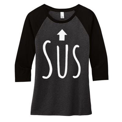 Funny Sus Arrow Gift Women's Tri-Blend 3/4-Sleeve Raglan Shirt