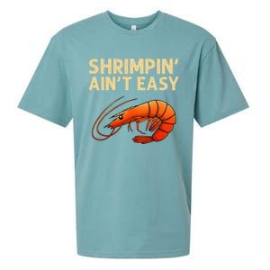 Funny Shrimpin Aint Easy Shrimp Gift Cool Fishing Fisher Sueded Cloud Jersey T-Shirt