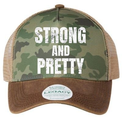 Funny Strong And Pretty Strongman Fitness Gym Gift Legacy Tie Dye Trucker Hat