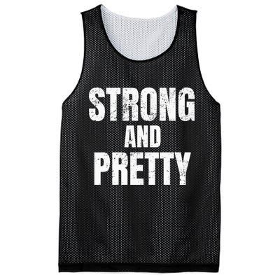 Funny Strong And Pretty Strongman Fitness Gym Gift Mesh Reversible Basketball Jersey Tank