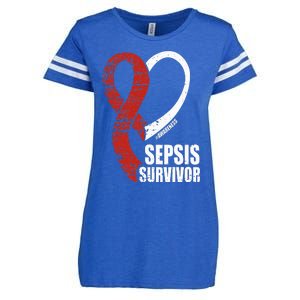 Family Sepsis Awareness Red Ribbon September Sepsis Survivor Enza Ladies Jersey Football T-Shirt