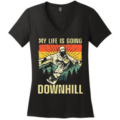 Funny Snowboarding Art For Snowboard Snowboarder Women's V-Neck T-Shirt