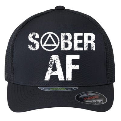 Funny Sober Af Sobriety Recovery Aa Alcoholic Support Gift Flexfit Unipanel Trucker Cap