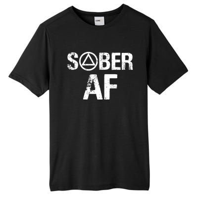 Funny Sober Af Sobriety Recovery Aa Alcoholic Support Gift Tall Fusion ChromaSoft Performance T-Shirt