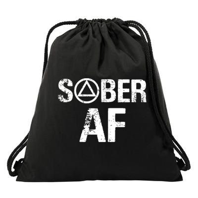 Funny Sober Af Sobriety Recovery Aa Alcoholic Support Gift Drawstring Bag