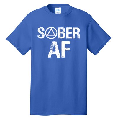 Funny Sober Af Sobriety Recovery Aa Alcoholic Support Gift Tall T-Shirt