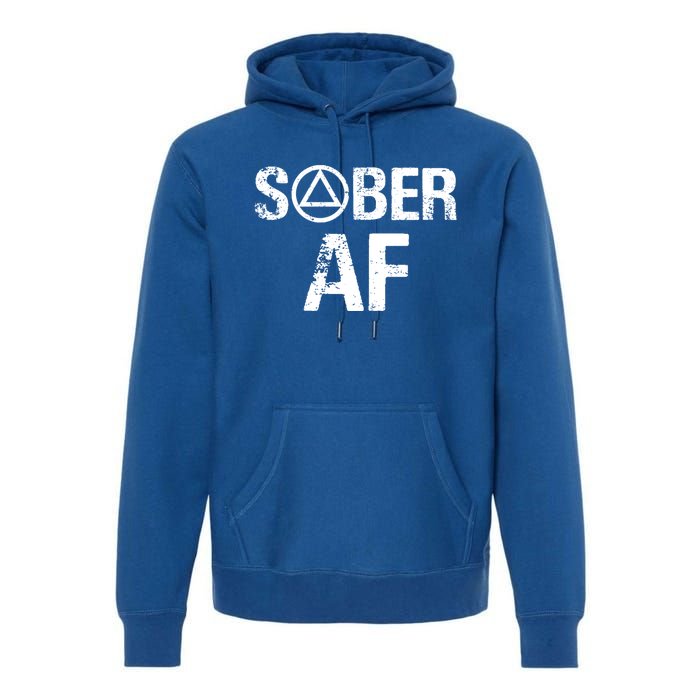 Funny Sober Af Sobriety Recovery Aa Alcoholic Support Gift Premium Hoodie