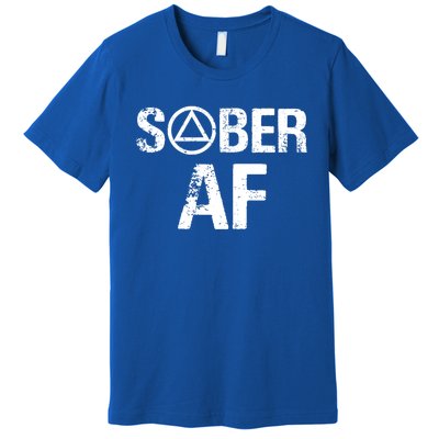 Funny Sober Af Sobriety Recovery Aa Alcoholic Support Gift Premium T-Shirt