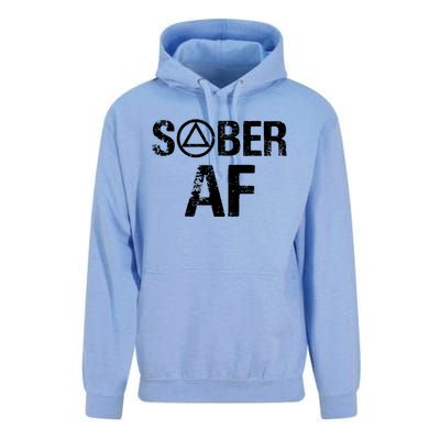 Funny Sober Af Sobriety Recovery Aa Alcoholic Support Gift Unisex Surf Hoodie