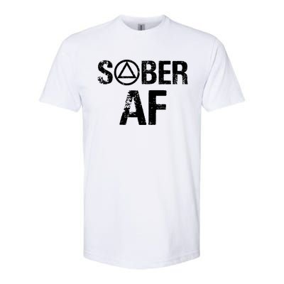 Funny Sober Af Sobriety Recovery Aa Alcoholic Support Gift Softstyle® CVC T-Shirt