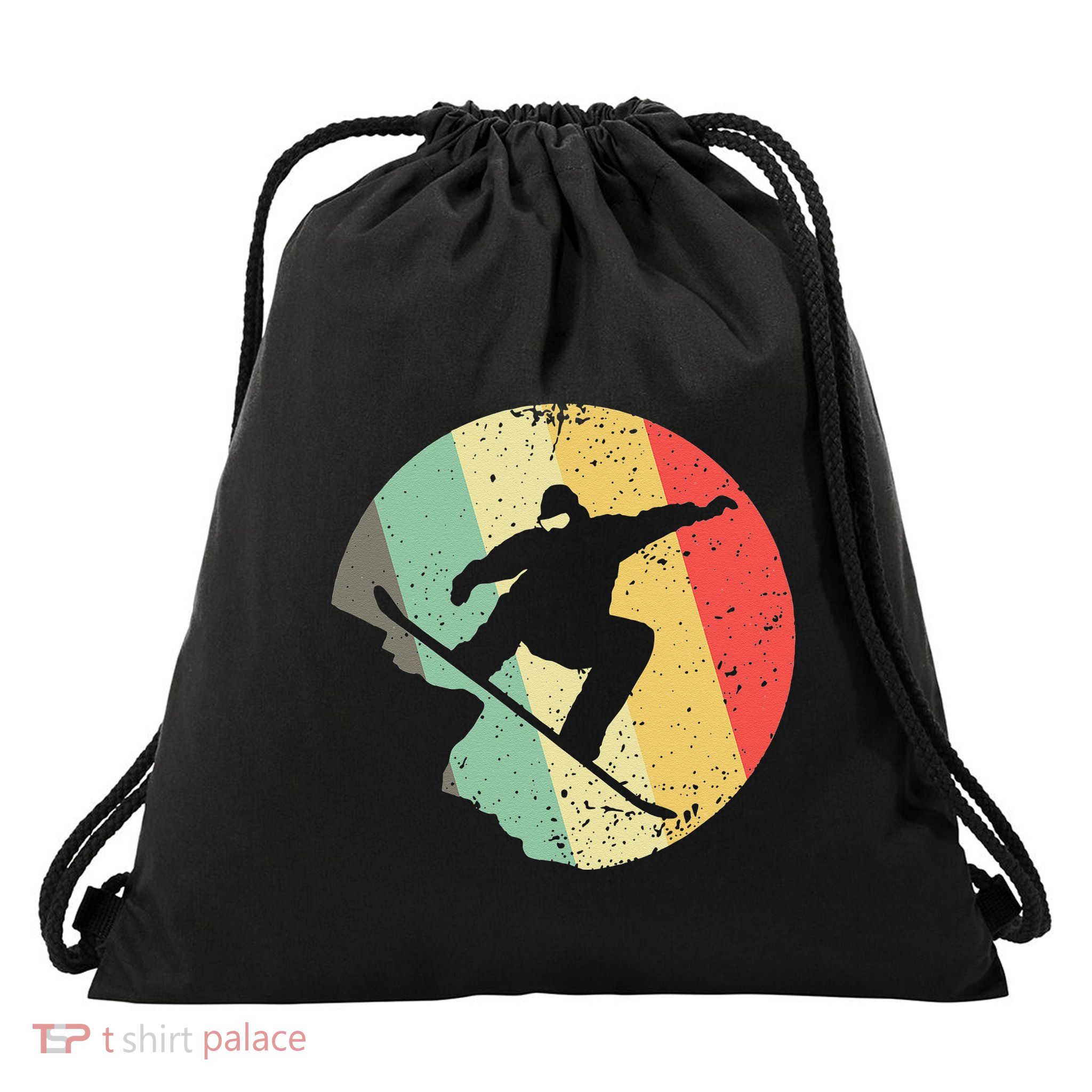 Funny Snowboarding Art For Snowboarder Snowboard Drawstring Bag