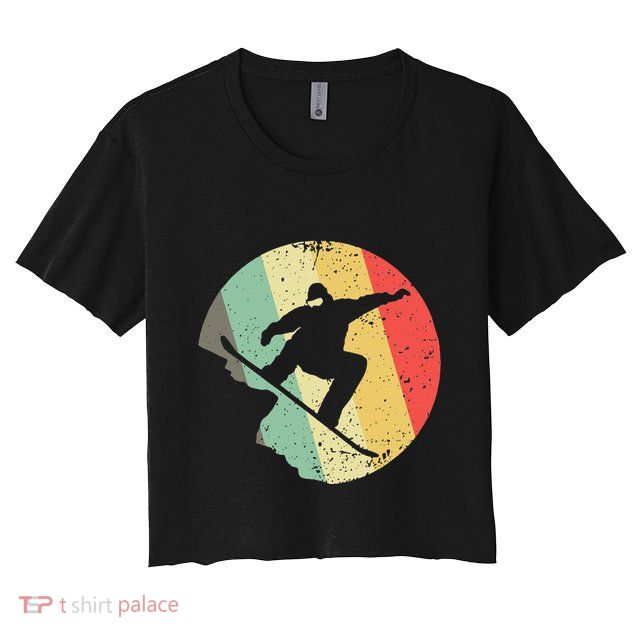 Funny Snowboarding Art For Snowboarder Snowboard Crop Top