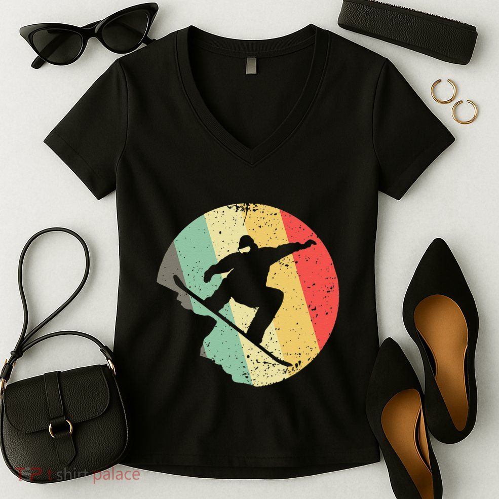Funny Snowboarding Art For Snowboarder Snowboard Women's V-Neck T-Shirt