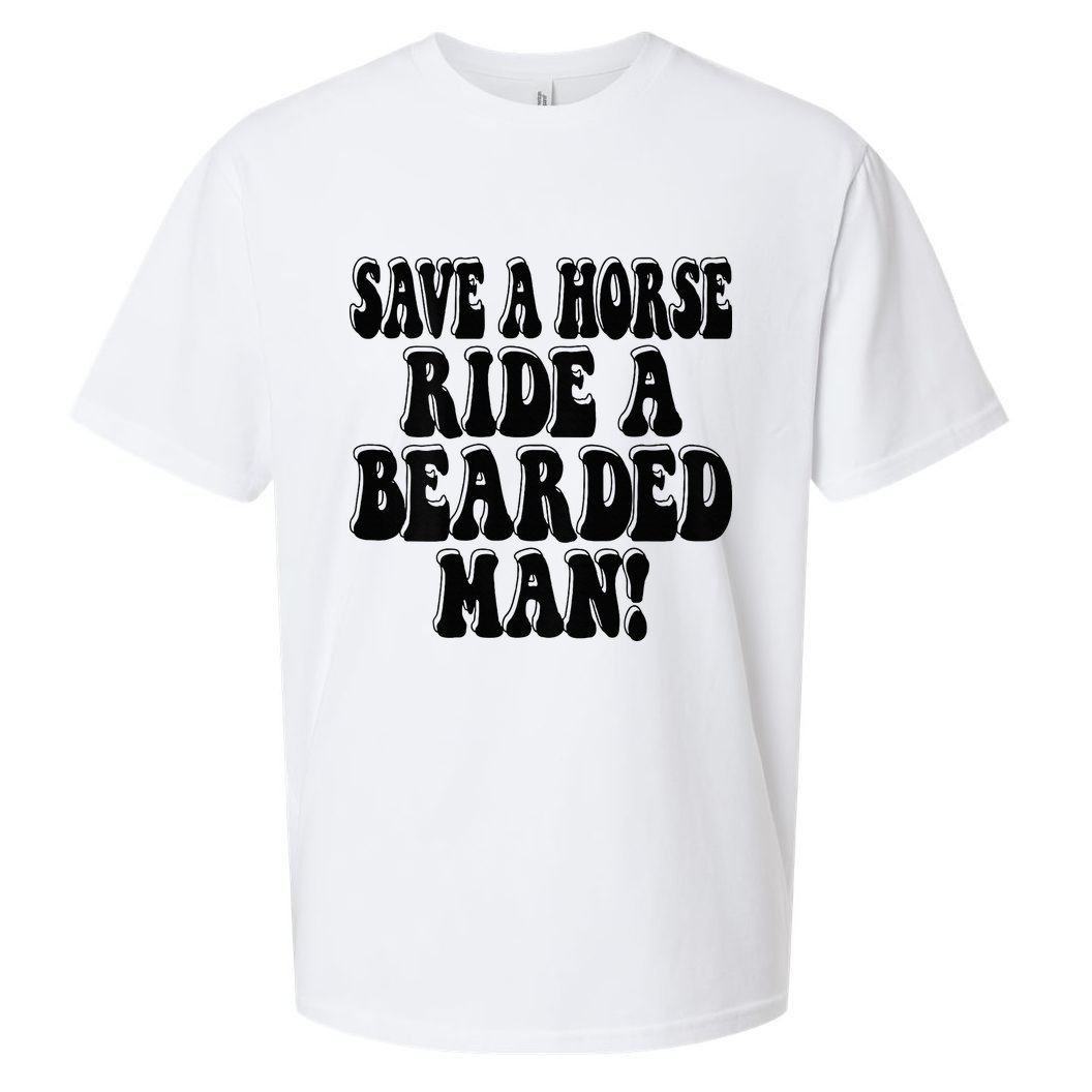 Funny Save A Horse Ride A Bearded Man Sueded Cloud Jersey T-Shirt