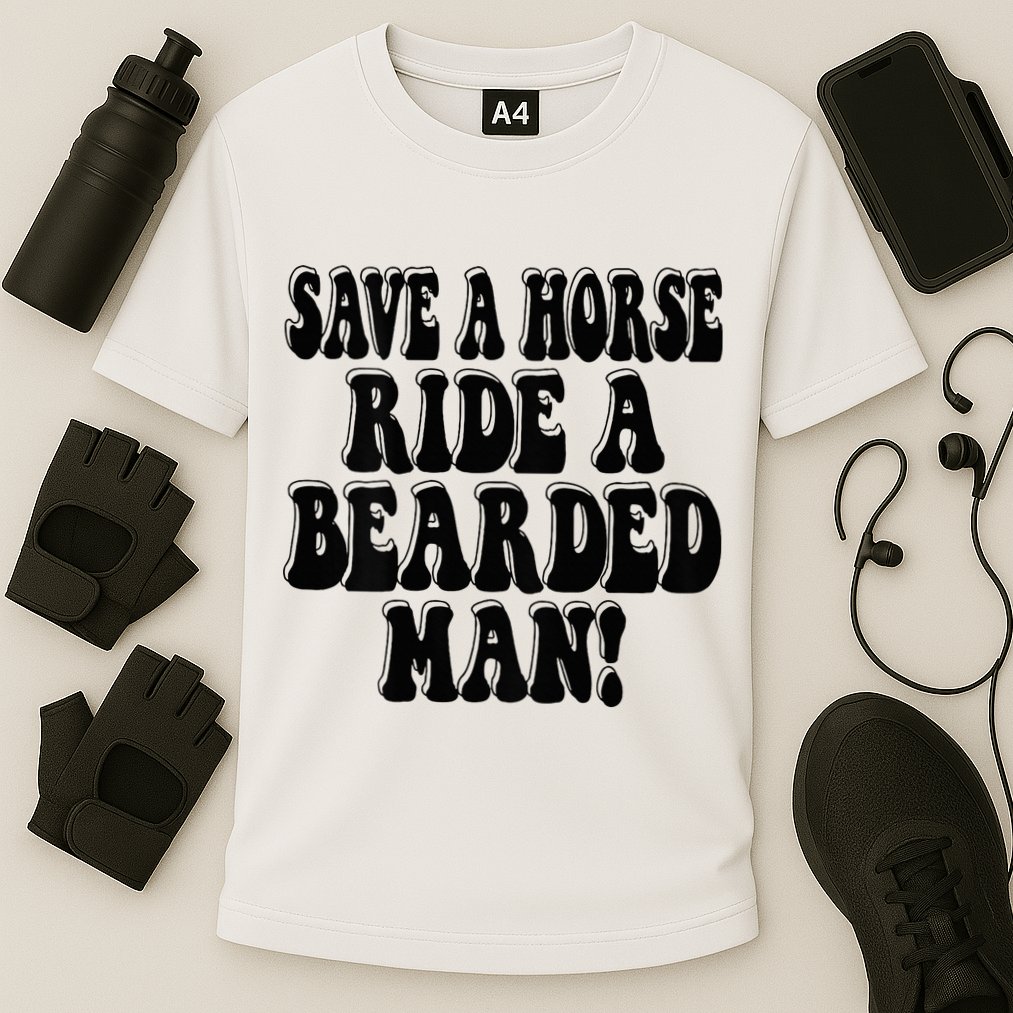 Funny Save A Horse Ride A Bearded Man Performance Shirt