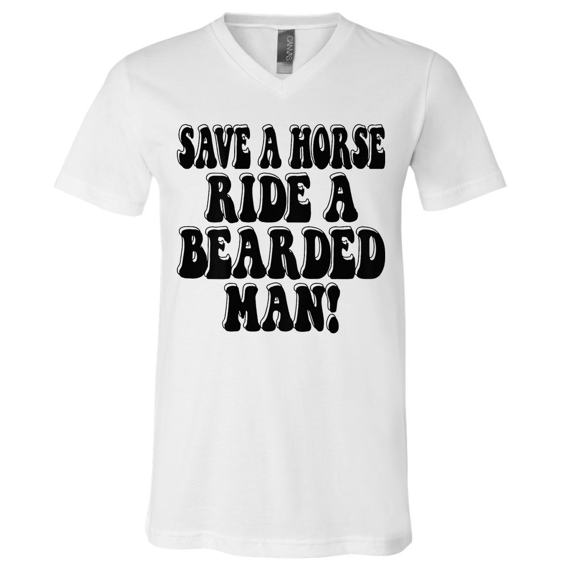 Funny Save A Horse Ride A Bearded Man V-Neck T-Shirt