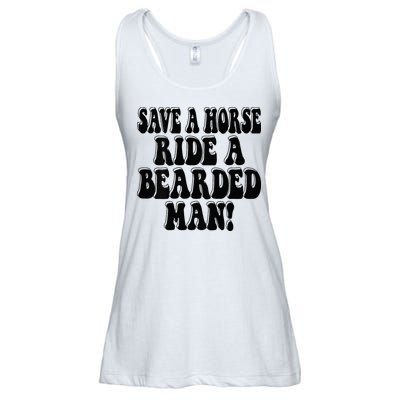Funny Save A Horse Ride A Bearded Man Ladies Essential Flowy Tank
