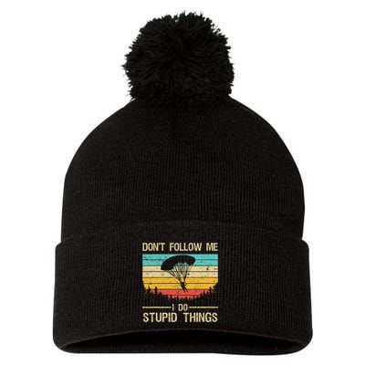Funny Skydiving Art For Women Skydiver Skydive Lovers Pom Pom 12in Knit Beanie