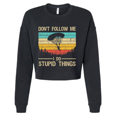 Funny Skydiving Art For Women Skydiver Skydive Lovers Cropped Pullover Crew
