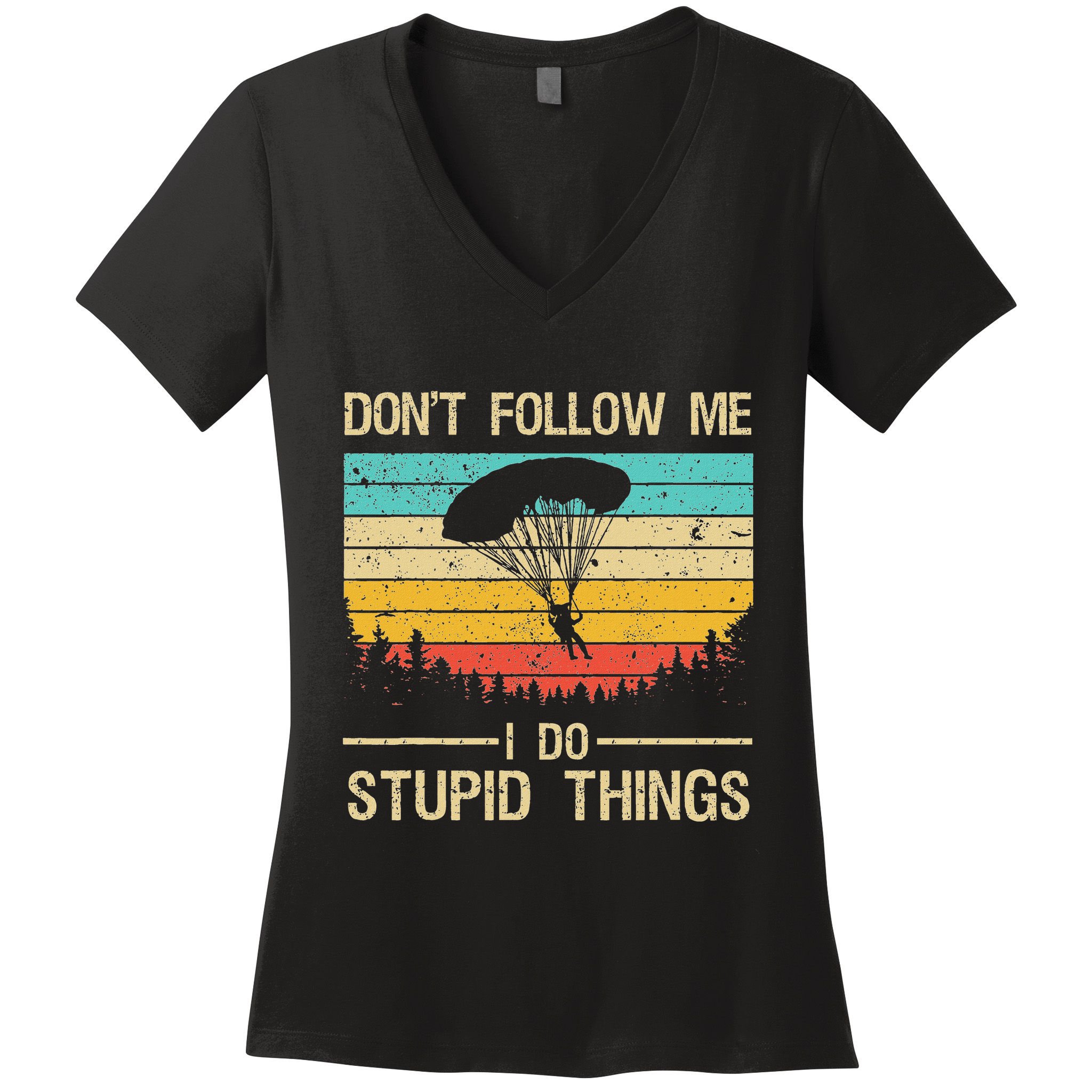 Funny Skydiving Art For Women Skydiver Skydive Lovers Women's V-Neck T-Shirt