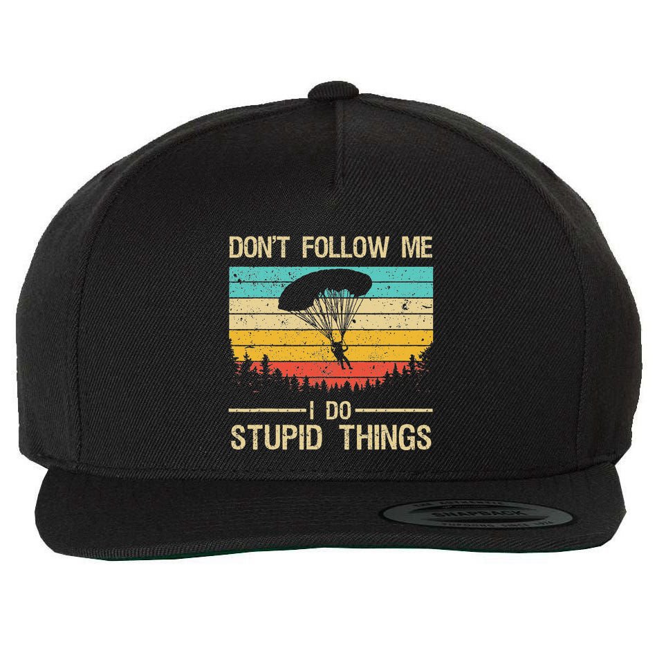 Funny Skydiving Art For Women Skydiver Skydive Lovers Wool Snapback Cap