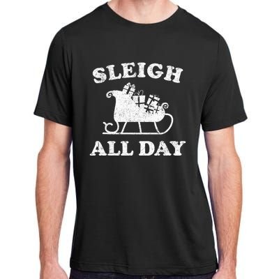 Funny Sleigh All Day Christmas In July Retro Vintage Ugly Adult ChromaSoft Performance T-Shirt