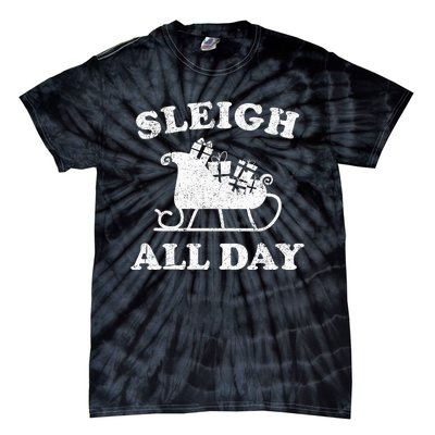 Funny Sleigh All Day Christmas In July Retro Vintage Ugly Tie-Dye T-Shirt